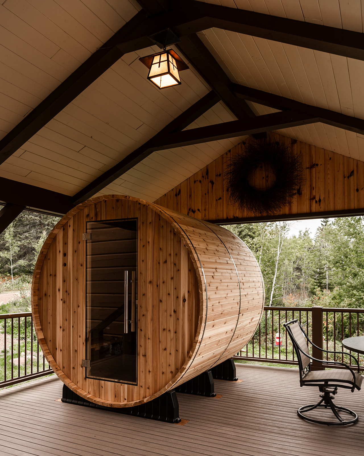 Outdoor electric sauna